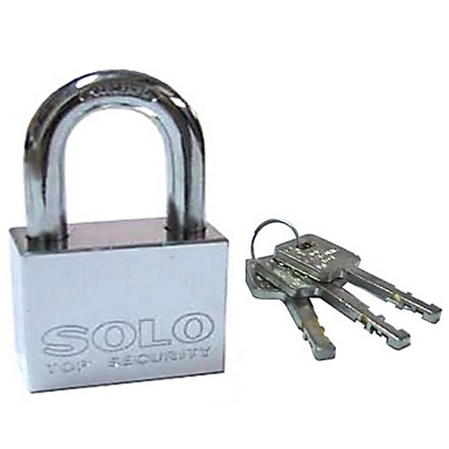 SKI - สกี จำหน่ายสินค้าหลากหลาย และคุณภาพดี | SOLO 4507SQC กุญแจ 35 มิล ทองเหลืองชุบขาว ห่วงมาตรฐาน